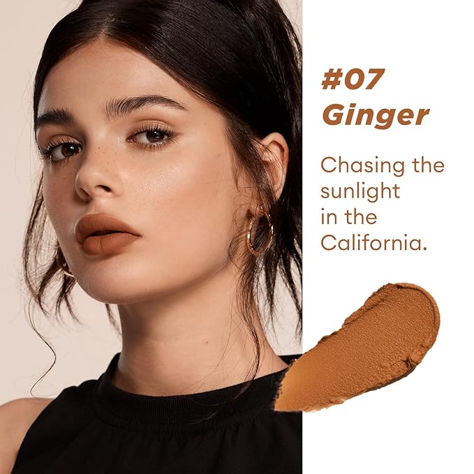 ITY Velvet Matte Finish Lip Stain-Mousse Textured Lip Clay, Red Shade, Conceals Lip Lines, Rich Pigment Lip Tint Lipsticks,0.14 oz (4g) in Berrylicious, Ginger.