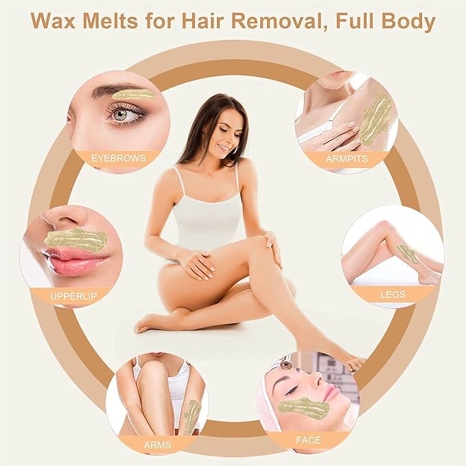 Hard Wax Beads for Hair Removal, Wax Beans for Sensitive Skin, Suitable for Bikini, Legs, Face, Back, Eyebrow, Chest for Women & Men, 300g (10 Oz)/bag