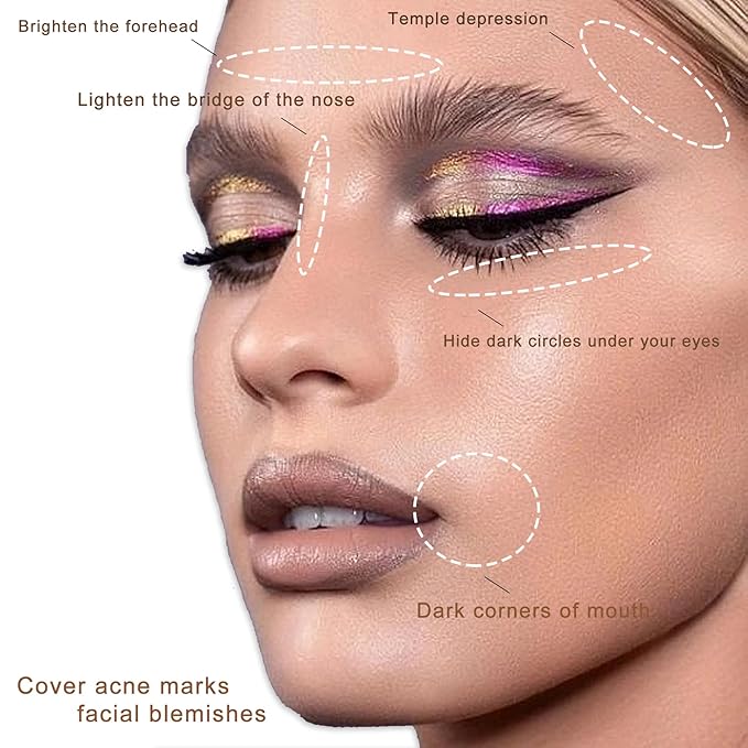 Cream Concealer Corrector Correcting Contour Makeup Set under Eye Concealer Cream Kit for Dark Circles and Blemish 11