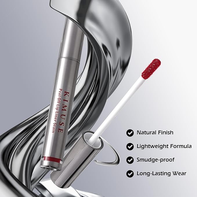 KIMUSE Peel Off Lip Liner Stain, Long Lasting Lip Tint Stain, Waterproof, Transfer-Proof, Highly Pigmented Color Lip Stain Liner, Matte Finish