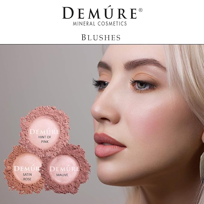 Demure Mineral Loose Powder Blush - Natural, Professional, Cruelty-Free Makeup (Satin Rose)