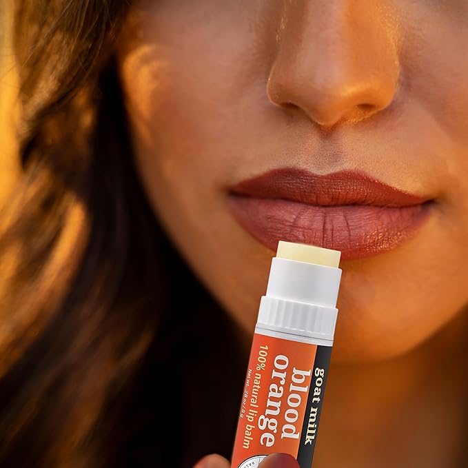 Dionis Goat Milk Skincare Blood Orange Holiday Lip Balm Gift Set - Beeswax, Shea Butter & Coconut Oil Lip Care Products Made in The USA - Cruelty Free Lip Moisturizer For Chapped Lips, 0.28oz 3 Pack