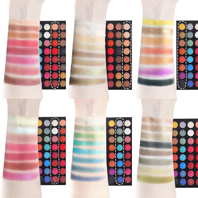 Eyeshadow Palette Glitter 48 Colors Bright Colorful Shimmer Eye Shadow Makeup Palette High Pigmented Metallic Color Eye Shadow Powder Easy To Blend Rainbow Sparkle Glitter Eyeshadow Pallet