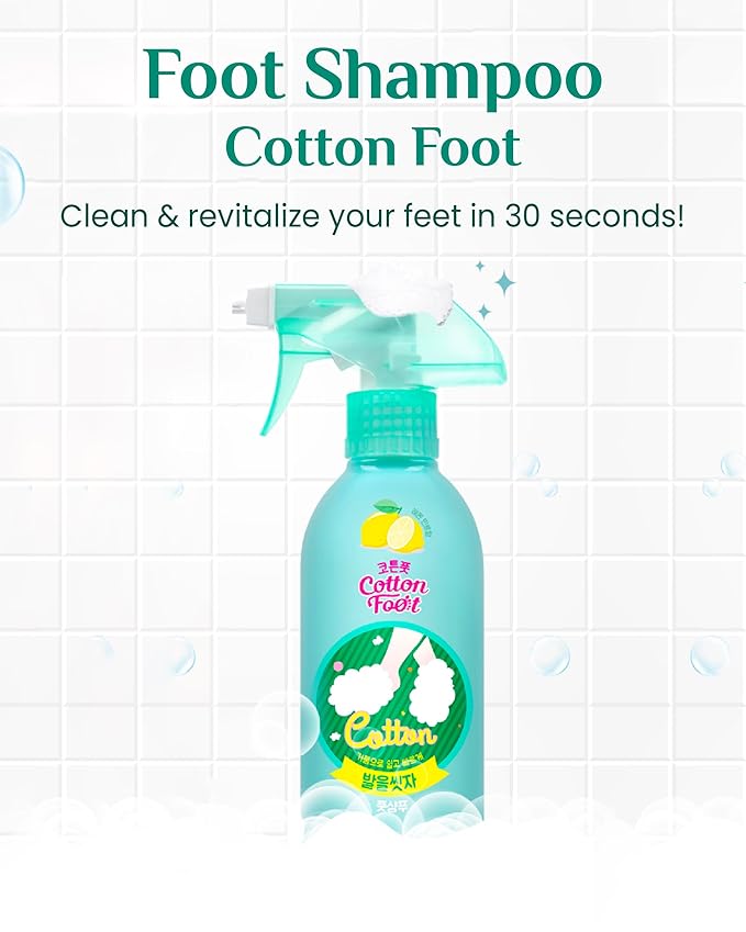 Cotton Foot - Foot Shampoo Soap (Lemon, 13fl oz) - Refreshing Cleanse Spray, Deodorizing Foot Care Wash. Foaming Wash, Easy to Use