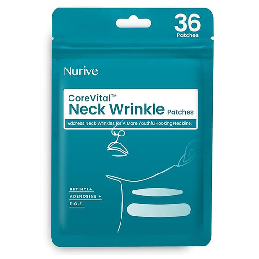 Advanced Wrinkle Patches 60ct Smile Line, Frown Line Wrinkle Patches for Facial Korean Skin Care Face Wrinkle Tape Invisible Overnight with Retinol & Collagen (Medium (Neck))