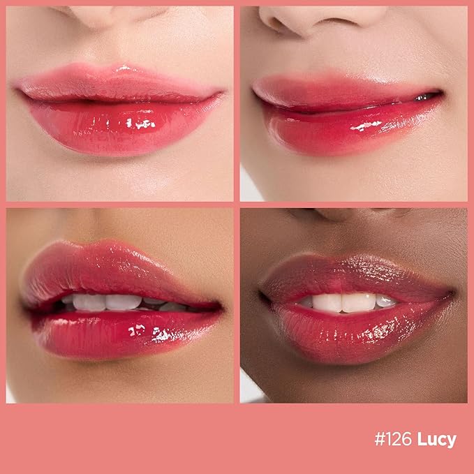 Laka Fruity Glam Lip Tint Mini, Glowing Lip Stain with Wide Color Spectrum, Hydrating & Lightweight Texture, Long-Lasting Bold Stain, Non-Sticky, Vegan, K-Beauty (#126 Lucy)