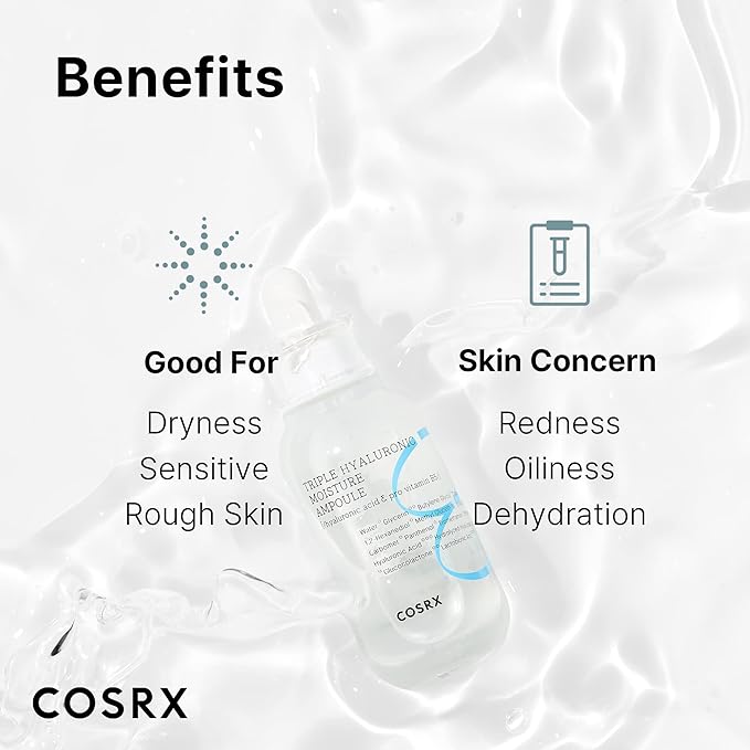COSRX Hydrium Triple Hyaluronic Moisture Ampoule, 40ml / 1.35 fl.oz | Hyaluronic Acid Viscous Serum | Korean Skin Care, Animal Testing Free, Paraben Free