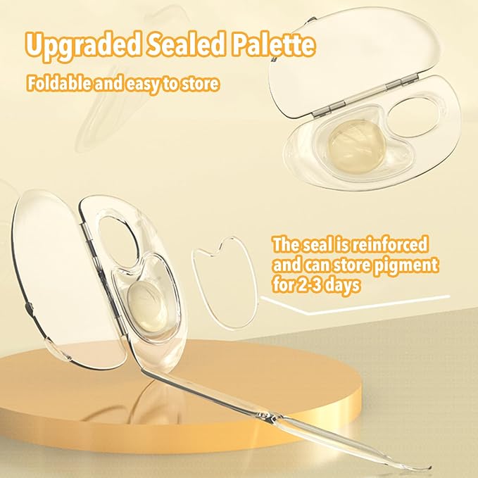 Acrylic Cosmetic Makeup Palette,2 in 1 Makeup Mixing Palette with Foundation Spatula and Storage Pigment,Handheld Makeup Mixing Tray,Makeup Plate for Foundation Eye Shadow Nail Art (A-Clear)