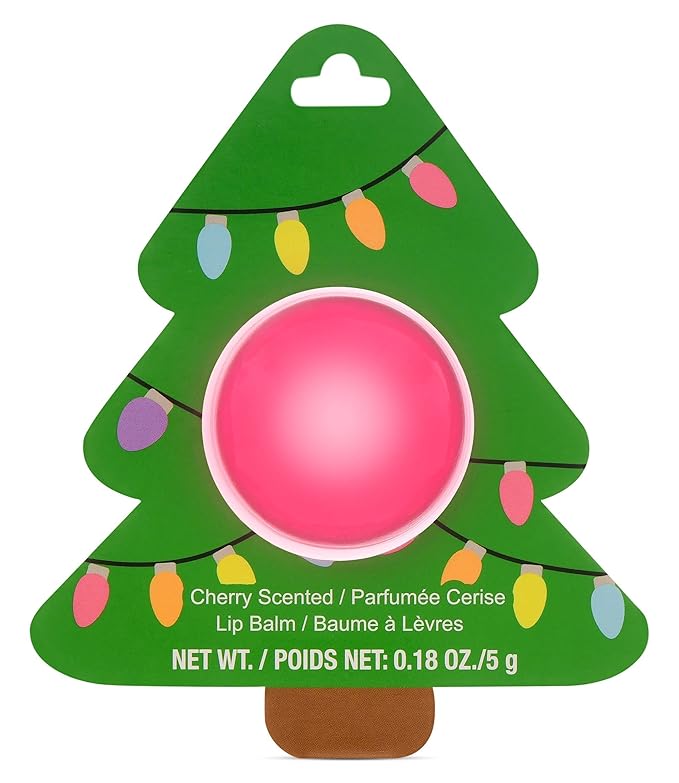 iscream Christmas Joy Rosy Tree Ornament Shaped Cherry Scented Lip Balm