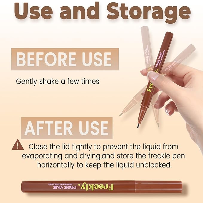 Freckle Pen,2 PCS Faux Freckle Stamp Waterproof,Fake Face Freckles Stain Makeup Long Lasting Quick Dry,Natural Lifelike Soft Dot Freck Pen 2PCS-04 Espresso