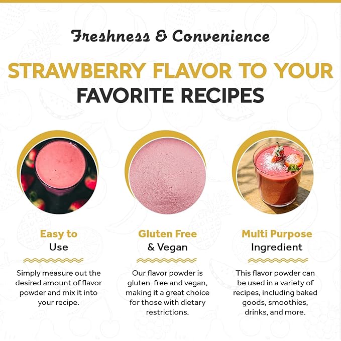 Fanale Premium Strawberry Bubble Tea Flavoring Powder | Perfect for Baking, Smoothies, Desserts and Drinks | Instant Flavoring Powder for Boba Milk Tea - 2.2 Pounds (Pack of 20)