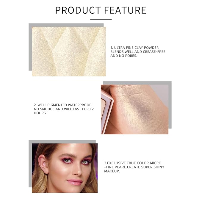 Face Highlighter Luminizers Highlighter powder Translucent Setting Powder High Definition Powder for All Skin Types and Skin Tones(N05)