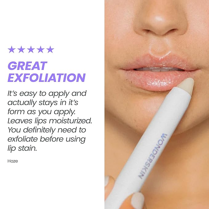 Wonderskin 3-in-1 Lip Scrub Exfoliator & Moisturizer, Lip Exfoliator Scrub, Lip Therapy, Hydrating Lip Balm for Soft, Nourished, Flake-Free Lips with One-Step Prep, 0.10oz