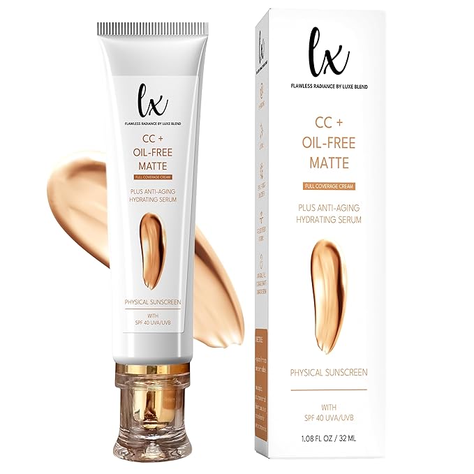 Lx Blend CC+ Cream Oil Free Matte Anti Aging Foundation SPF40 (Medium)