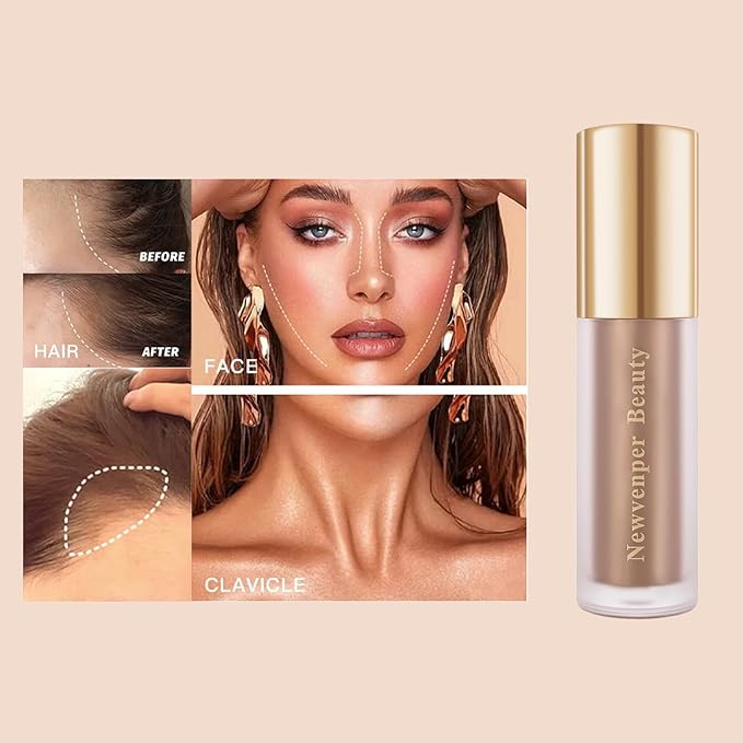 Face Blush+ Face Highlighter+ Face Contour with Brush Liquid Blush, Liquid Highlighter, Liquid Contour Long Lasting & Smooth Creamy Formula Lightweight Blush, Illuminator, Contour