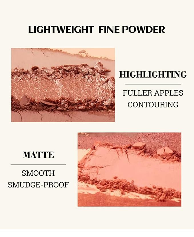 MAEPEOR Matte Face Blush 8 Colors Lightweight Natural Look Face Blush Long-Lasting and Highly Pigmented Powder Blush for Cheeks (Color 05)