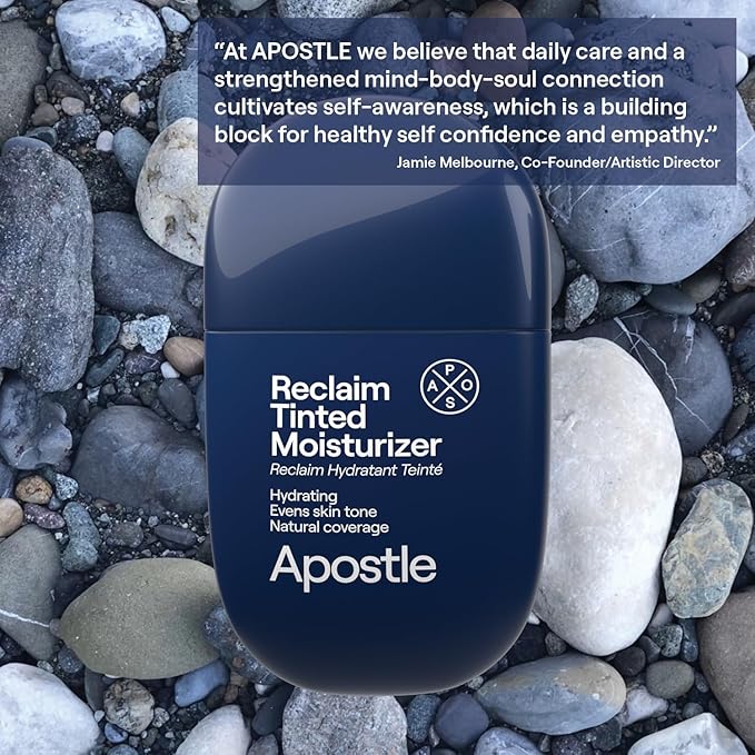 APOSTLE Reclaim Tinted Moisturizer for Men (10 Falmouth) - Niacinamide, Vitamin E, Squalane, Hyaluronic Acid, Tinted Face Moisturizer For Men. Hydrates, Evens Skin Tone, Reduces Fine Lines, 1 Fl. Oz.