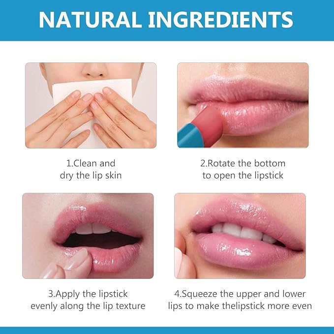 Lip Tint Hydrating,Strength Hydrating Lip Tint,Strong Moisturizing Effect Tinted Lip Balm Hydrating, Natural Ingredients Sheer Moisture Lip Tint (3PCS)