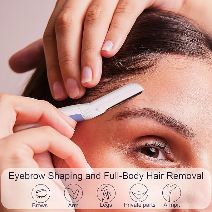 Face Razors for Women, Dermaplane Razor for Women Face, Eyebrow Razor, Dermaplaning Tool, Skin Safe Microblades, Peach Fuzz Remover (12ct, Aegean Frost)