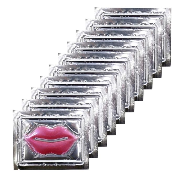 Adofect 30 Pieces Collagen Crystal Lip Masks, Collagen Lip Pads Great for Moisturizing, Remove Dead Skin, Anti Chapped & Anti-Aging and Plump Your Lips, Watermelom Red