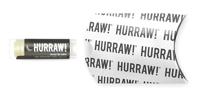 Hurraw! Moon Night Treatment (Blue Chamomile, Vanilla) Lip Balm: Organic, Certified Vegan, Cruelty and Gluten Free. Non-GMO, 100% Natural. Bee, Shea, Soy and Palm Free. Made in USA