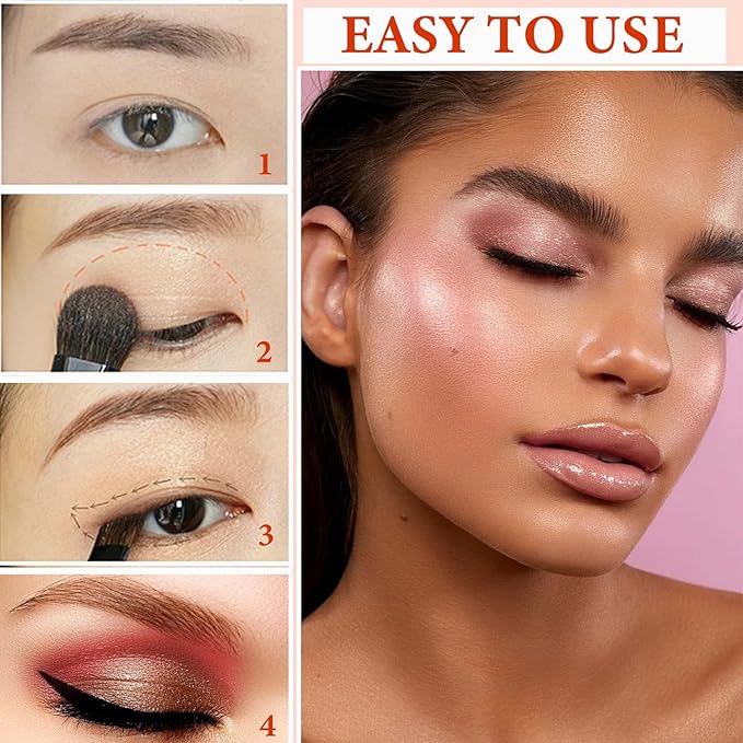 12 Color Naked Eyeshadow Palette,Pearly Earth Color Eyeshadow,Natural Shimmer Eyeshadow Palette,Professional Waterproof and Smudge Proof Eye Shadow Palette Kit,Eye Makeup Set for Women（B）