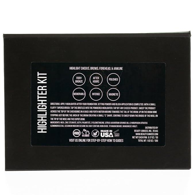 Makeup Highlighter Palette – Beauty Junkees Powder Highlighter Makeup Palette 6 Shades Glow Kit, Face Highlight Make Up Set for Beginners, Professional Quality, Paraben Gluten Cruelty Free Cosmetics