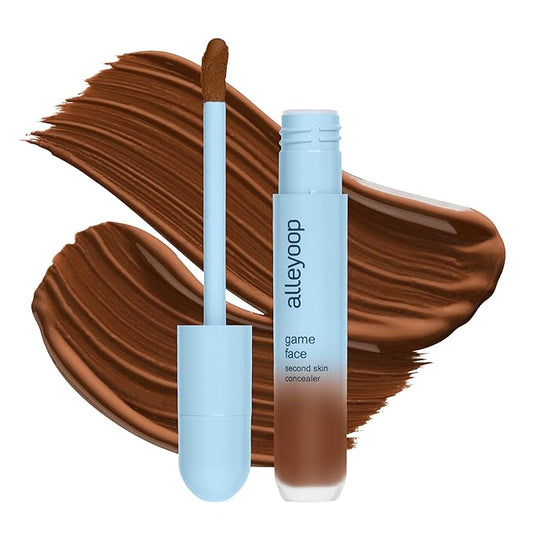 Alleyoop Game Face Concealer Makeup, Lightweight to Medium Buildable Coverage Under Eye Concealer, For Blemishes, Crease-proof and Hydrating with Aloe Stem Cell, Smooth Second Skin Finish - Undefeated