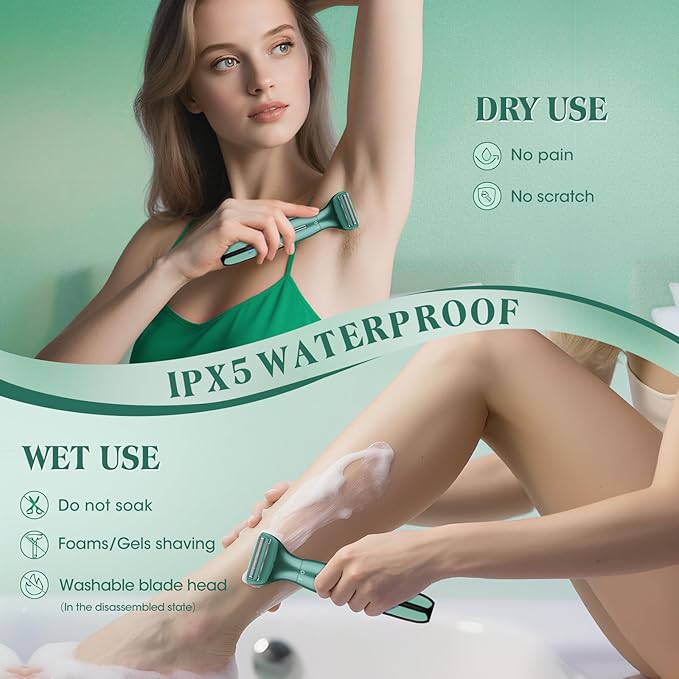 Electric Razor for Women,6 in 1 Women's Bikini Trimmer Shaver for Women & Men Pubic Hair, Private Area, Legs, Eyebrow,Face, Nose, Eyebrow, Body Hair Removal IPX5 Waterproof Wet & Dry