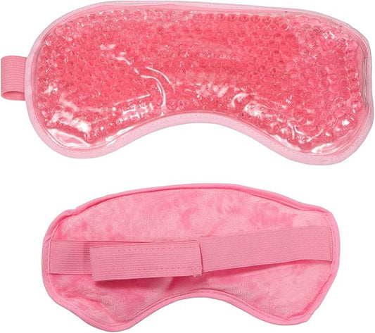 Cooling Eye Mask Reusable Gel Eye Mask for Puffy Eyes,Ice Eye Mask Cold Eye Mask Frozen with Plush Backing for Headache,Migraine,Stress Relief-Color Pastel Pink