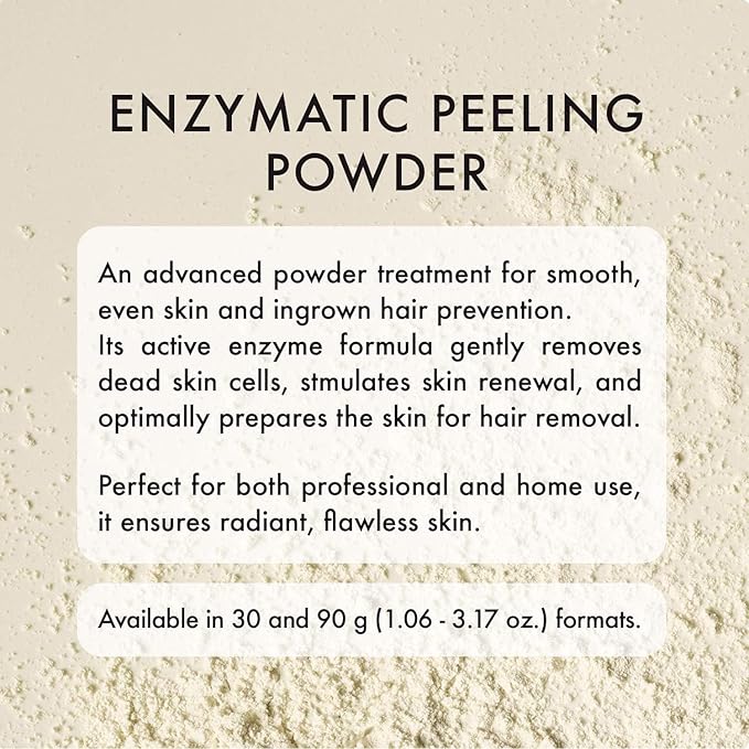 Italwax Help Line Enzymatic Peeling Powder 3.17 oz (90g) – Gentle Facial Exfoliant with Papain and Bromelain – Pre-Waxing Skincare – for Professional and Home Use