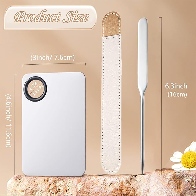 Korean Makeup Spatula, Picasso Makeup Spatula Korean, Foundation Spatula Korean, Professional Korean Spatula and Makeup Mixing Palette (Rectangle)