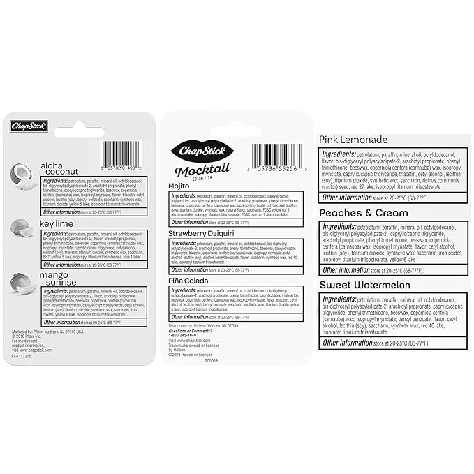 ChapStick Summer Vibes Collection – Tropical Paradise, Mocktail, and I Love Summer Lip Balm Collections, 0.15 Oz Ea (9 Piece Set)