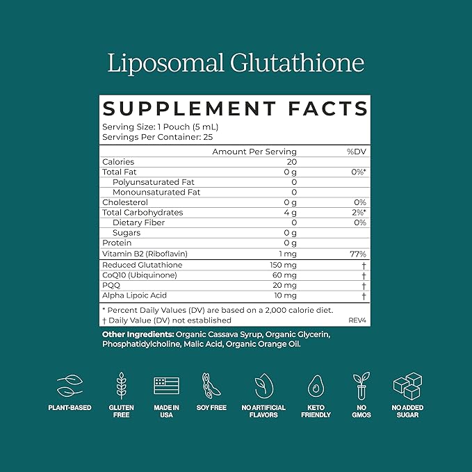 CYMBIOTIKA Liposomal Glutathione Supplement – PQQ, CoQ10 & Antioxidants for Detox, Brain, Energy, Immune Support – Advanced Absorption for Cellular Health & Longevity, Citrus Berry, 2 Month Supply