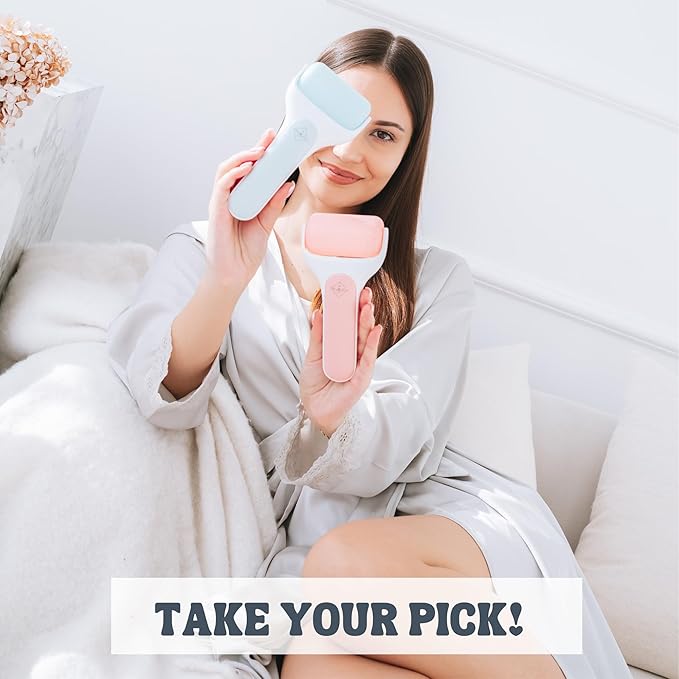 Facial Ice Roller for Face Premium with Carry Case and 2X Rollers for Long Lasting Cold - Eye Roller for Puffy Eyes & Cold Massage for Migraines (Ice Roller)