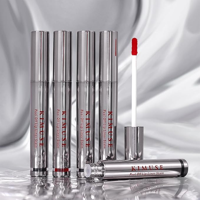 KIMUSE Peel Off Lip Liner Stain, Long Lasting Lip Tint Stain, Waterproof, Transfer-Proof, Highly Pigmented Color Lip Stain Liner, Matte Finish