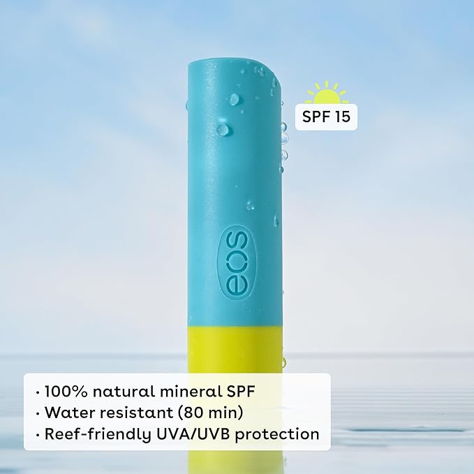 eos Natural SPF 15 Lip Balm- Pineapple Coconut, Daily Protection, Water Resistant, 0.14 oz