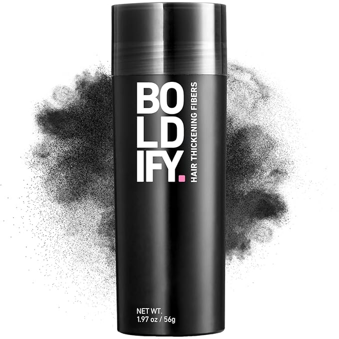 BOLDIFY Hair Fibers (56g) - Fill In Thinning and Fine Hair for an Instantly Fuller, Thicker Look - 14 Shades for Women & Men - Black