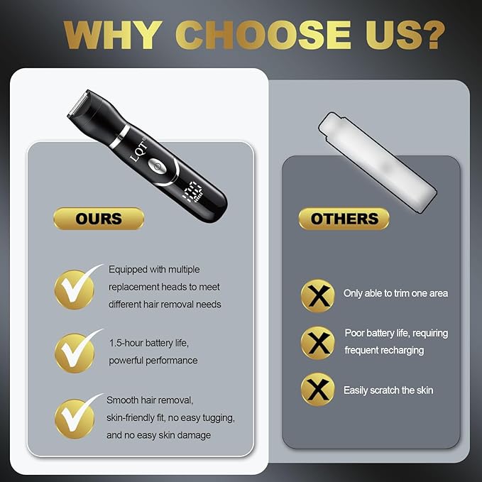 Electric Bikini Trimmer for Women,Led Power Display Removal for Body Nose Hair Trimmer Face Shavers Eyebrow Legs Armpit Bikini Area Pubic Underarms Rechargeable Portable 4 in 1 Womens Razors Set