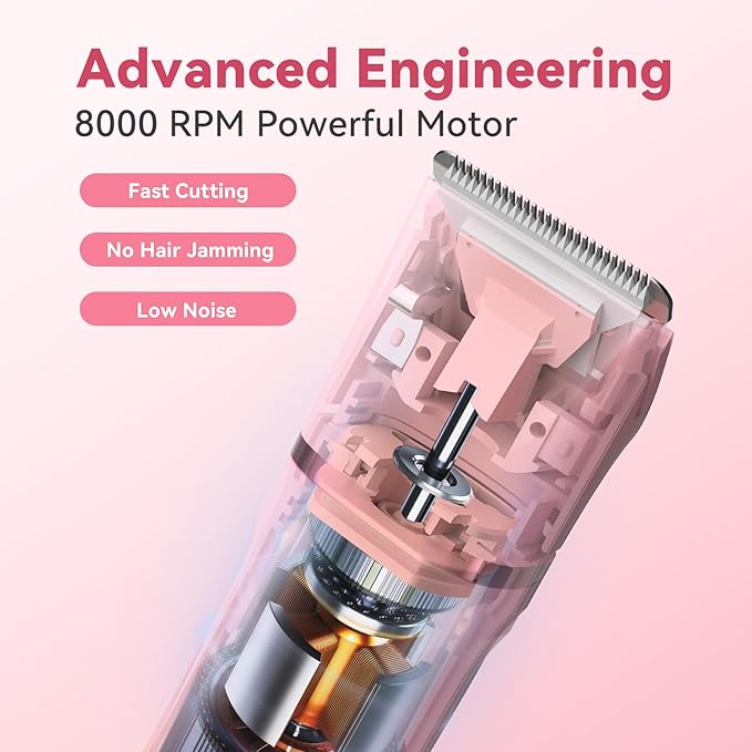 Bikini Trimmer for Women - 4 in 1 Electric Razors for Women, Waterproof Body Pubic Hair Electric Shaver for Womens, Replaceable Facial & Nose Hair Razor, Rechargeable Grooming Kit, Pink