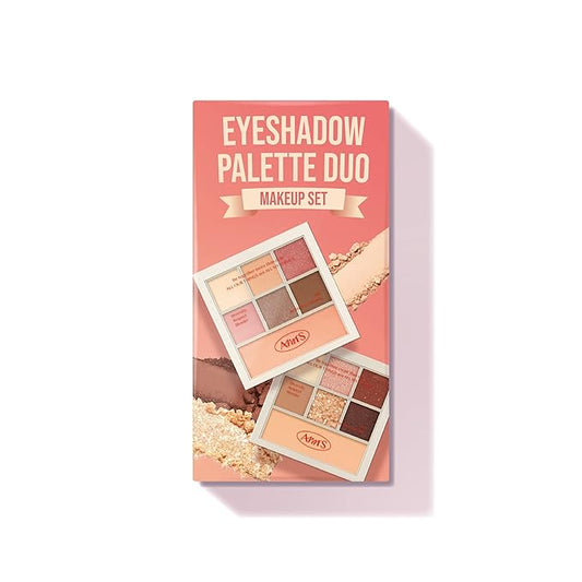 AMTS Off Sienna & Authentic Amber Eyeshadow Palettes Set, Valentine's gifts for teen girls, women | Matte Shimmer Metallic, Long Lasting