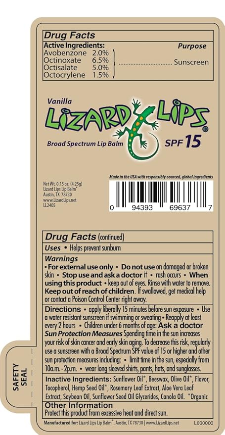 Lizard Lips SPF 15 Lip Balm (4 Flavor Variety)