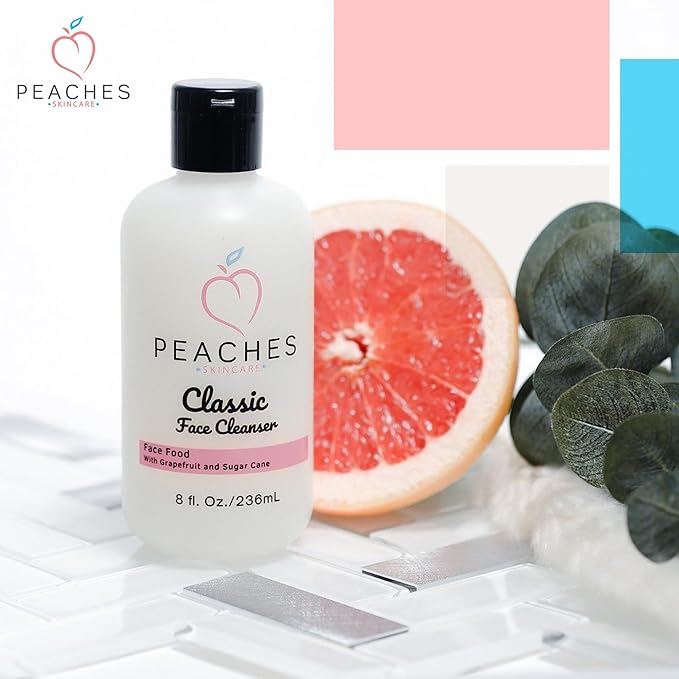 Hydrating Facial Cleanser – Gentle Daily Face Wash with Grapefruit, Sugar Cane, and Gotu Kola – Lightly Exfoliating Vegan Formula for All Skin Types – Classic Cleanser (8 oz)