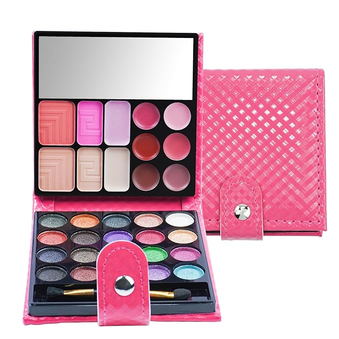 All-in-one Holiday Makeup Gift Set | Full Makeup Kit for Women Essential Starter Bundle Include 20 Highly Pigmented Shimmer Eyeshadow Palette,3 Blush,3 Face Powder, 6 Lipgloss, Brush