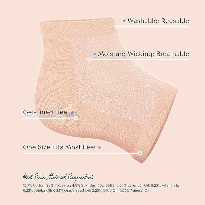 Bare August Glass Foot File & Overnight Heel Socks Bundle