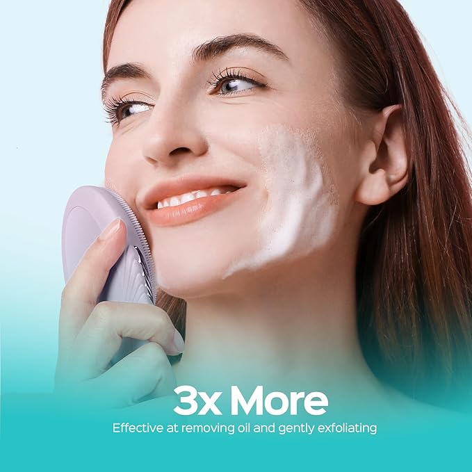 COSLUS Face Scrubber Facial Cleansing Brush: 5 Cleansing Modes Silicone Face Wash Scrubber for Women Skin Care, Sensitive Skin - Deep Cleansing & Gentle Exfoliating, Portable for Shower & Travel