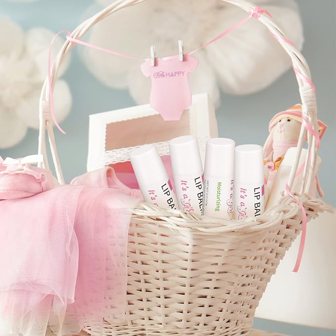 50 Pcs Pink Elephant Favors Baby Shower Lip Balm Party Supplies Bulk for Girls Guests It's a Girl Baby Shower Gifts Gender Reveal Favors Prizes Souvenirs Winners Thank You Appreciation Gifts