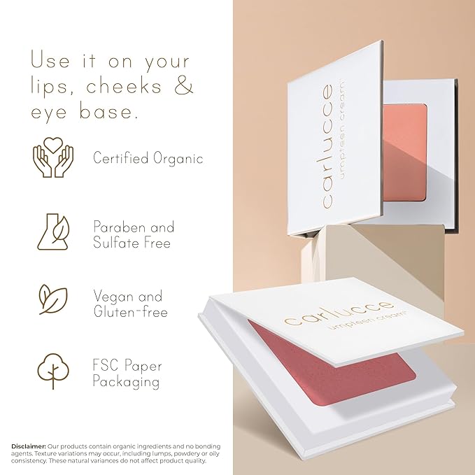 Carlucce Umpteen 3-in-1 Vegan Multi-Use Cream Color Palette - Unfazed - Makeup & Skincare in One, High Pigment Formula for Lips, Cheeks & Eye Base