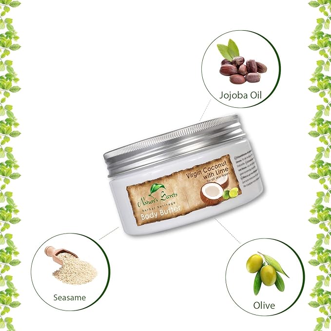 Nature's Secrets Coconut Body Butter with Hyaluronic Acid, Retinol, Jojoba Oil & Viatmin E. Creamy, Ultra-Moisturising. For Dry Skin.