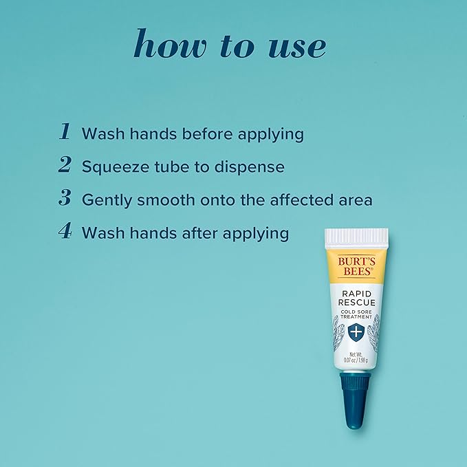 Burt's Bees Cold Sore Treatment and Medicated Lip Balm, College Back to School Dorm Essentials, With Menthol and Eucalyptus Oil, Natural Origin Skincare, 2 Tubes, 0.07 oz./0.15 oz.